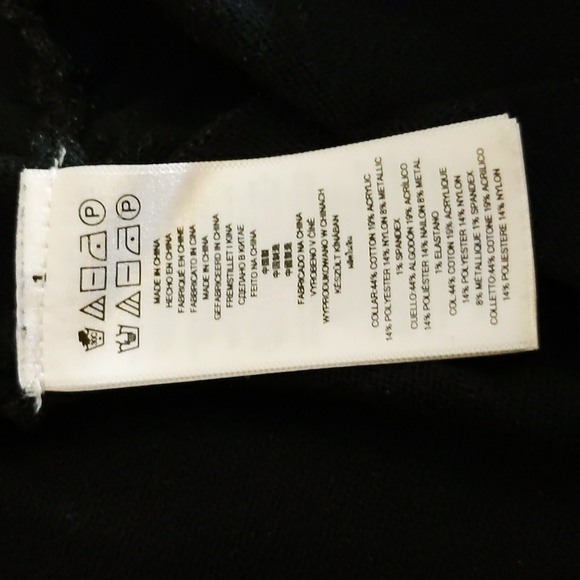 Michael Kors| Black Shimmering Cowlneck Sweater With Drawstring Sides - Picture 13 of 17